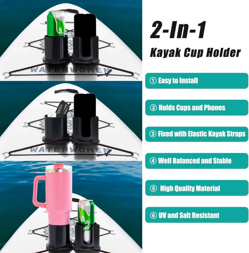 MOSZANDI Paddleboard Cup Holder, Kayak Drink Holder for Paddle Board Cup and Phone Holder, Sup Surfboards Canoes Kayak Paddle Board Accessories for Types of Cup Bottle Drink - Image 4